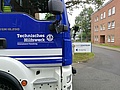 Mehrzweckgerätewagen vor dem Impfzentrum in Flensburg-Mürwik.